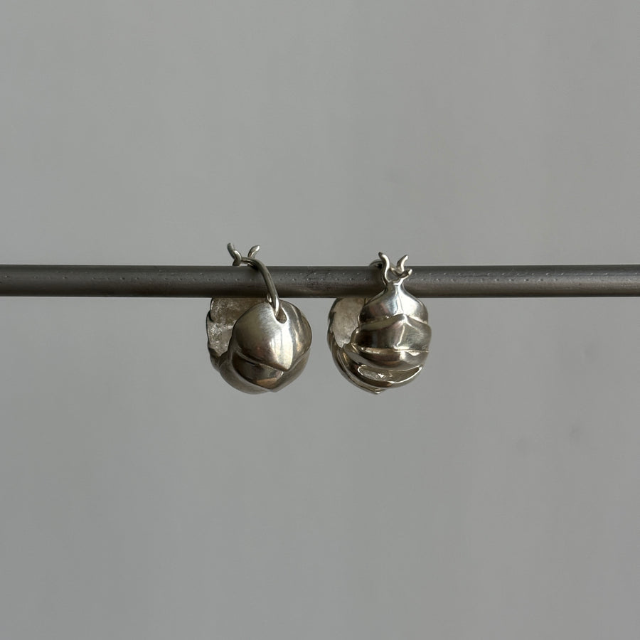 Small Silver Roly Poly Hoop Earrings