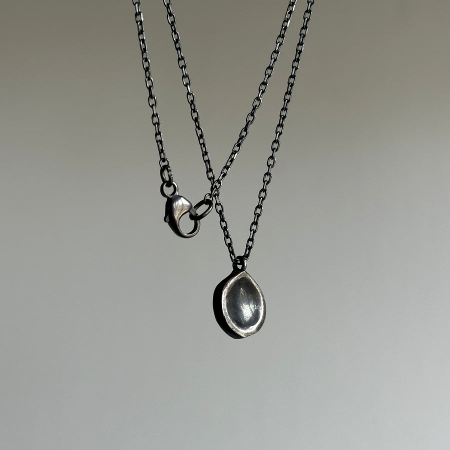 Oxidized Silver Seed Pendant