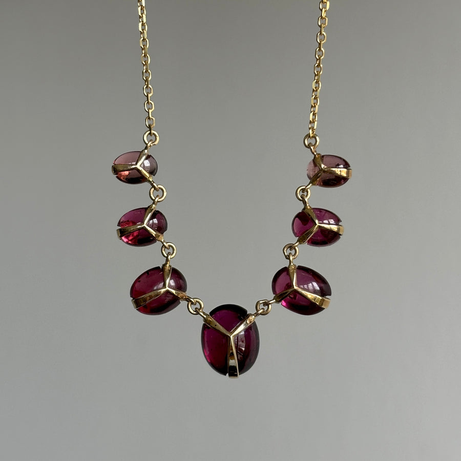 Pink Tourmaline Scarab Necklace