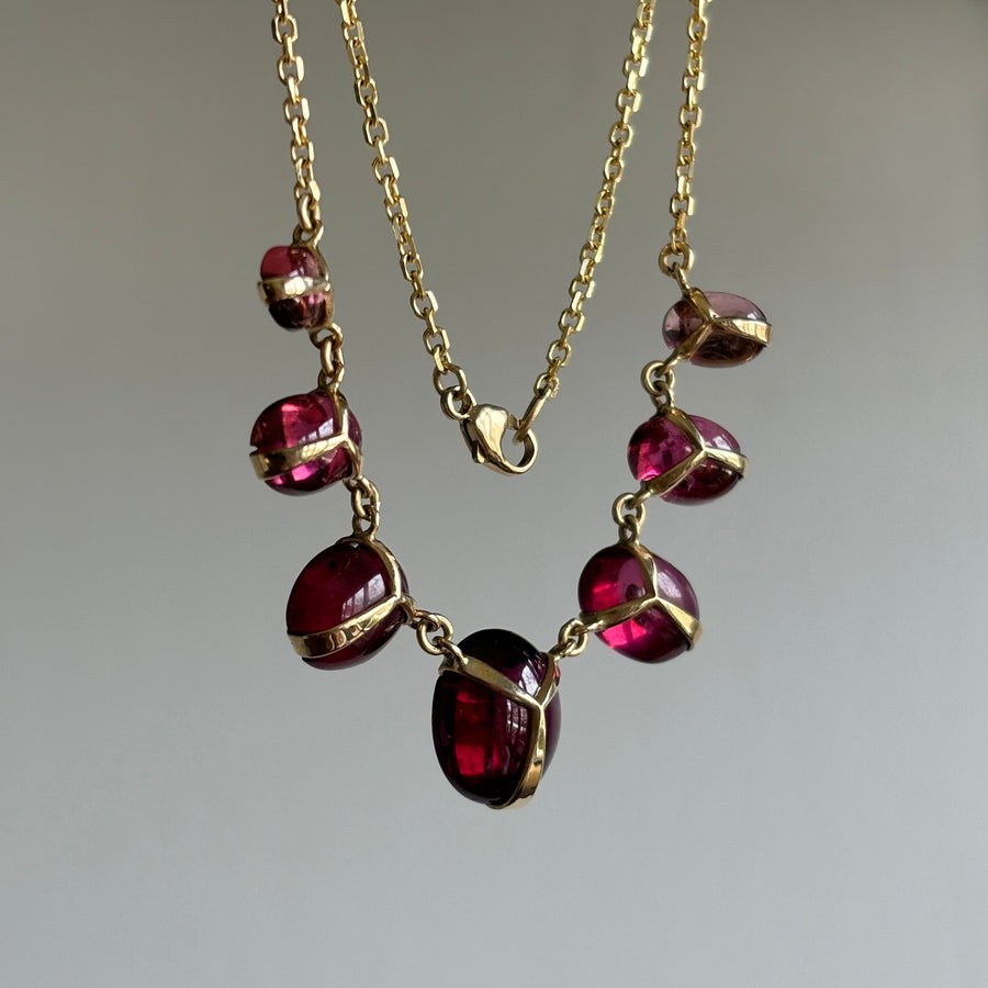 Pink Tourmaline Scarab Necklace