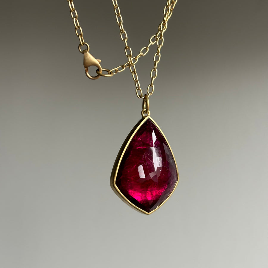 Rubellite Tourmaline Shield Pendant