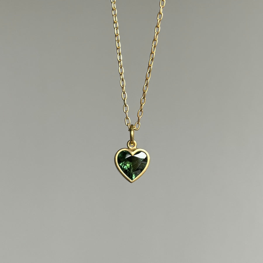 Green Tourmaline Sweetheart Pendant