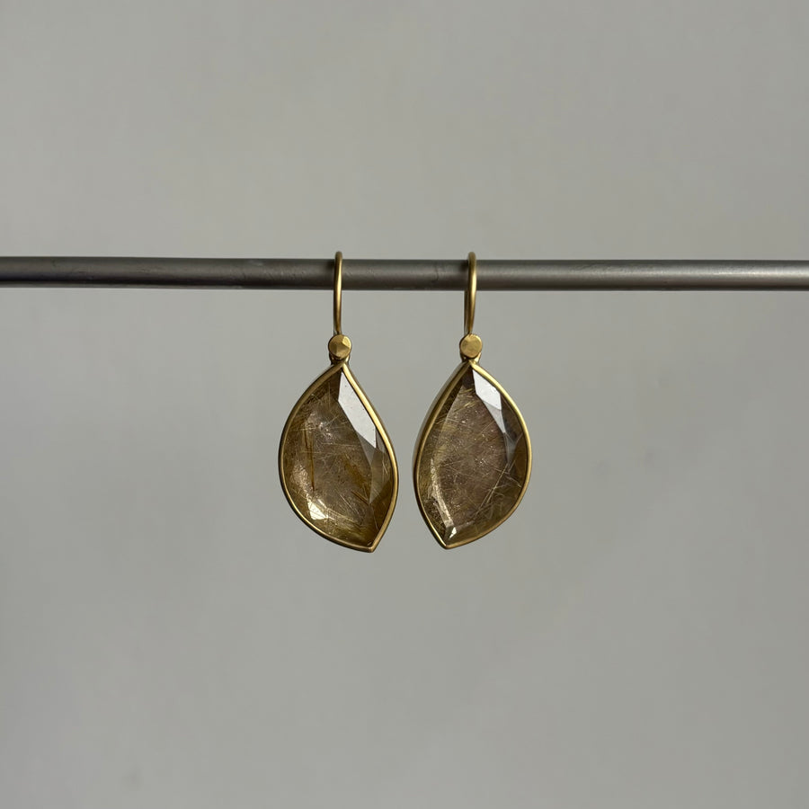 Rutilated Quartz Paisley Earrings