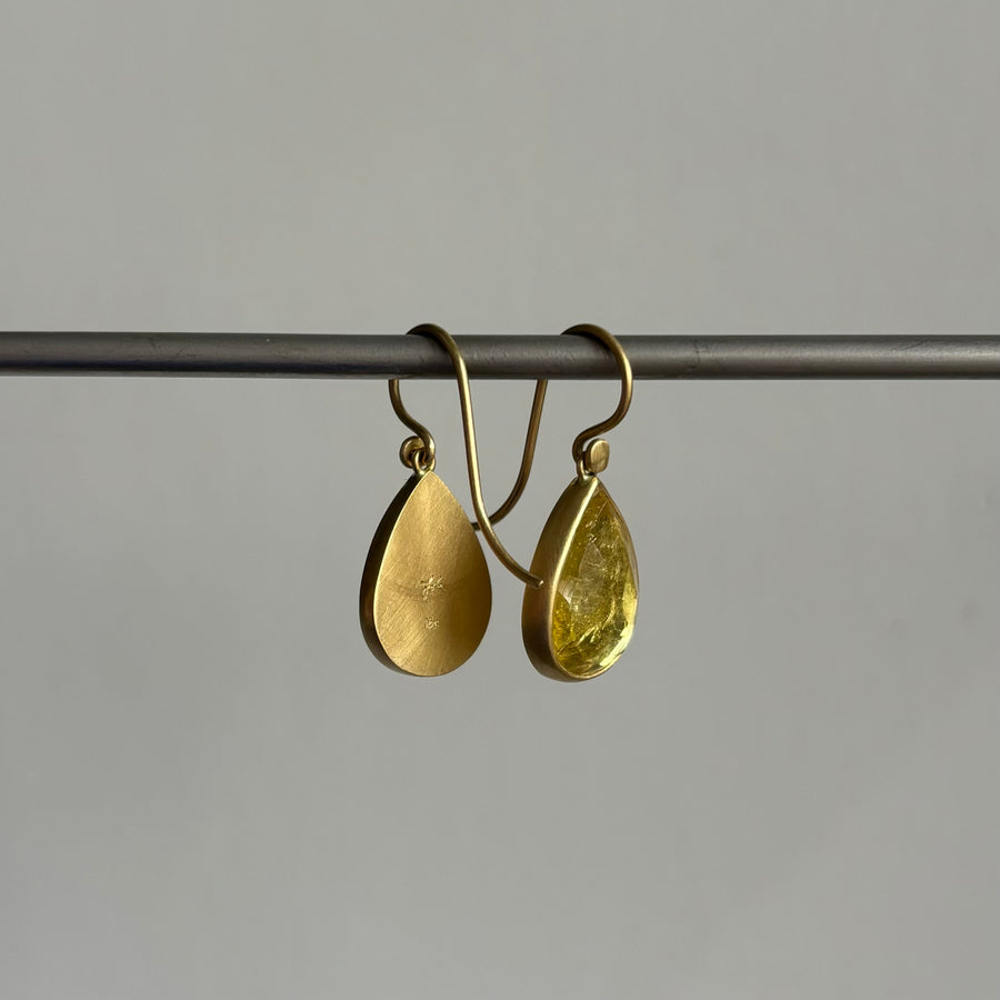 Sunshine Yellow Tourmaline Drop Earrings