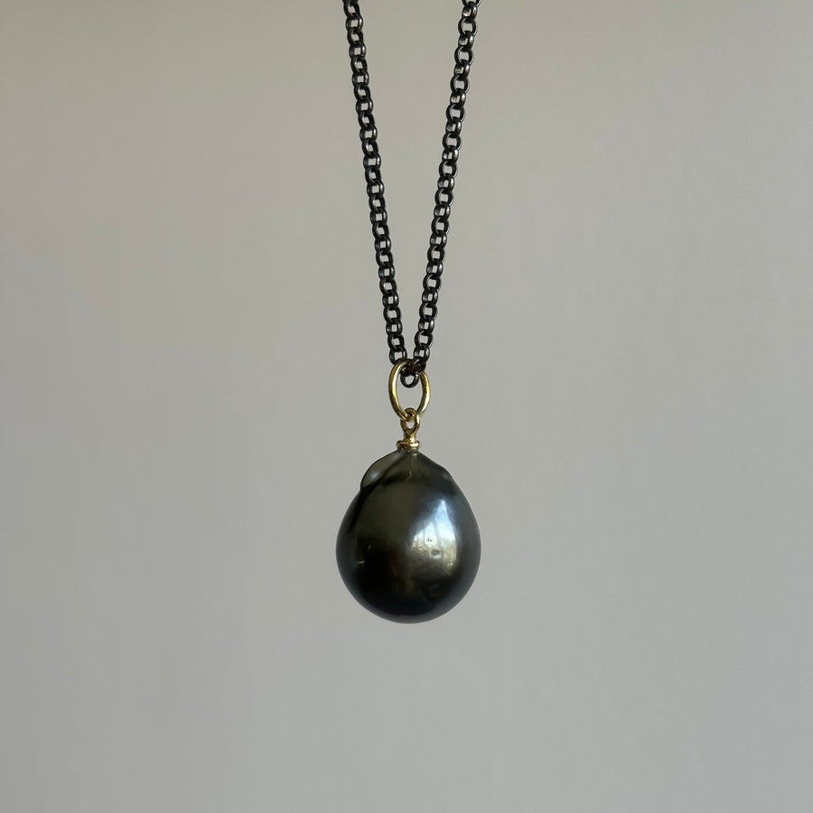 Jumbo Black Tahitian Pearl Drop Pendant