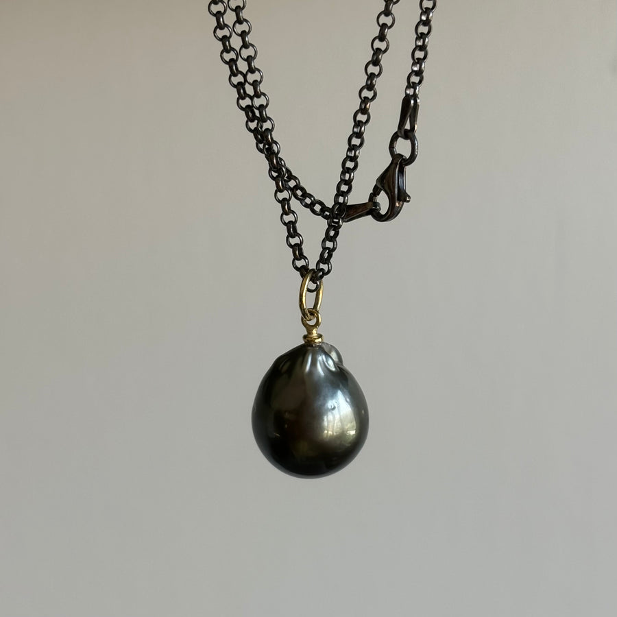 Jumbo Black Tahitian Pearl Drop Pendant