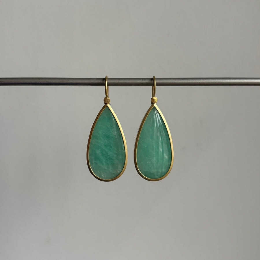 Large Brazilian Emerald Teardrop Earrings