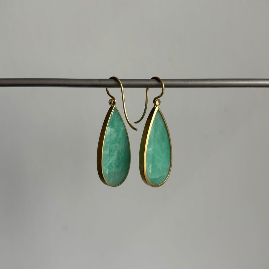 Large Brazilian Emerald Teardrop Earrings