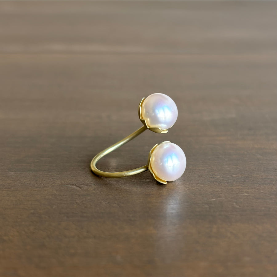 Snow Drop Double Pearl Ring