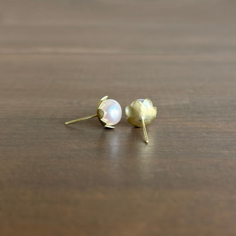 Snow Drop Pearl Stud Earrings