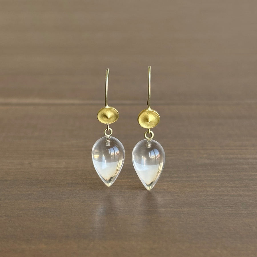 Quartz Drop Temple Earrings