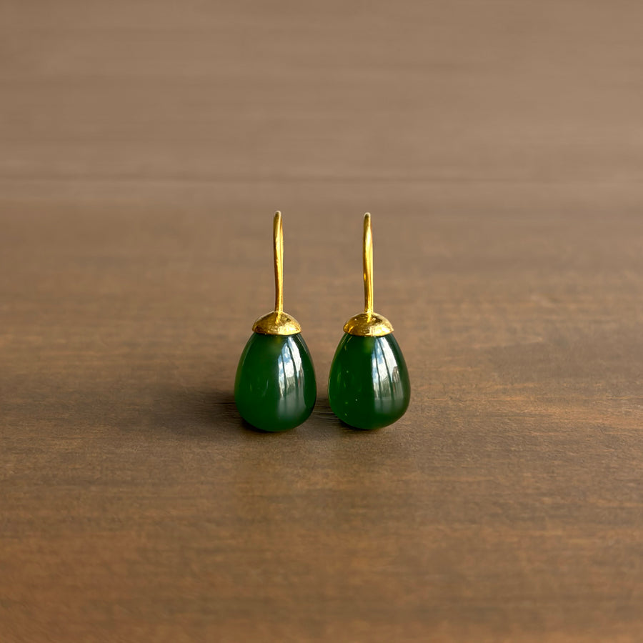 Hammered Dome Serpentine Drop Earrings