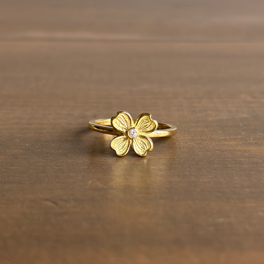 Dogwood Flower Diamond Ring