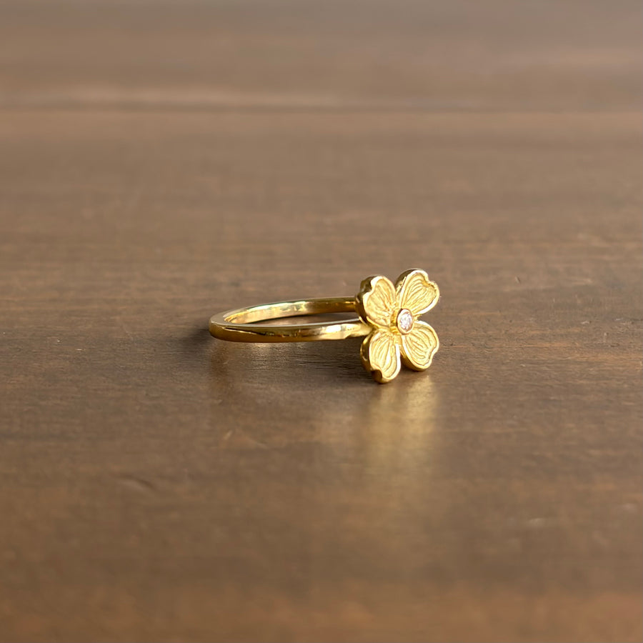 Dogwood Flower Diamond Ring