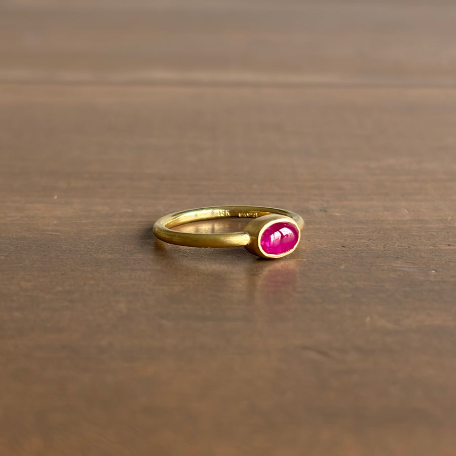 Ruby Cabochon Wire Ring