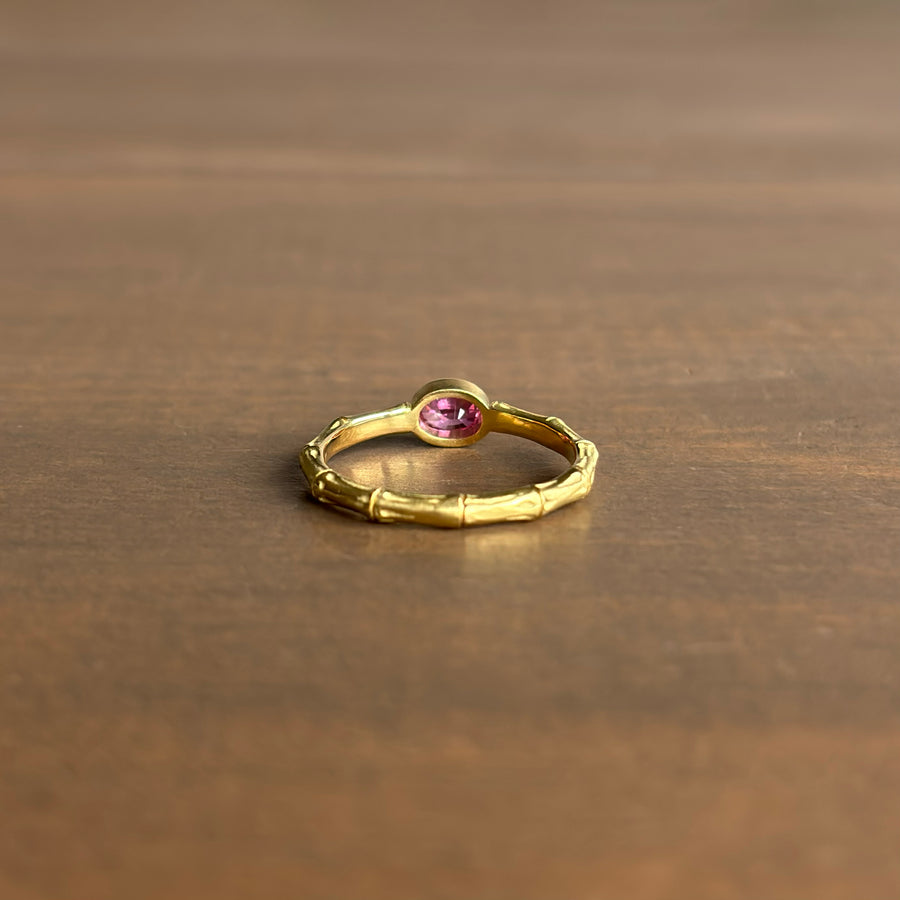 Pink Sapphire Bamboo Ring