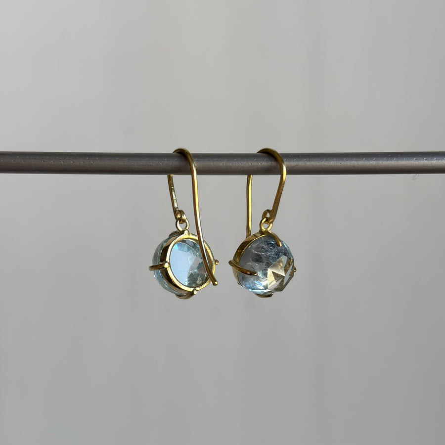 Rose Cut Aquamarine Earrings