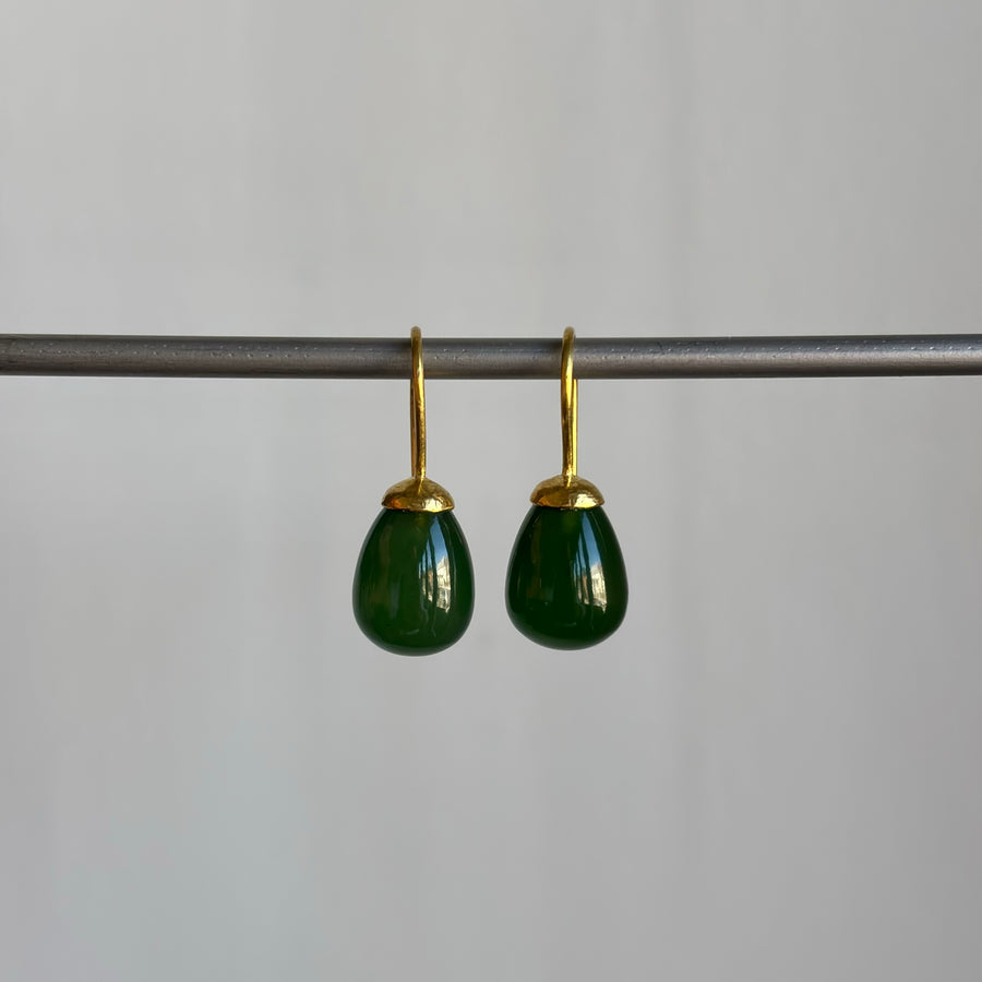 Hammered Dome Serpentine Drop Earrings