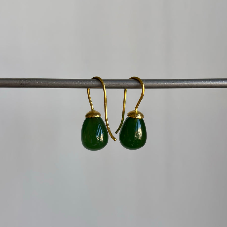 Hammered Dome Serpentine Drop Earrings