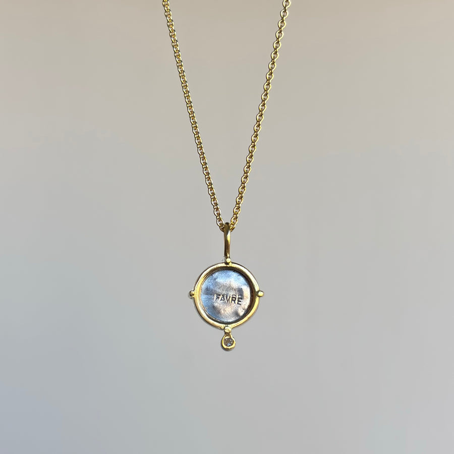 Moonstone Moonface Diamond Pendant