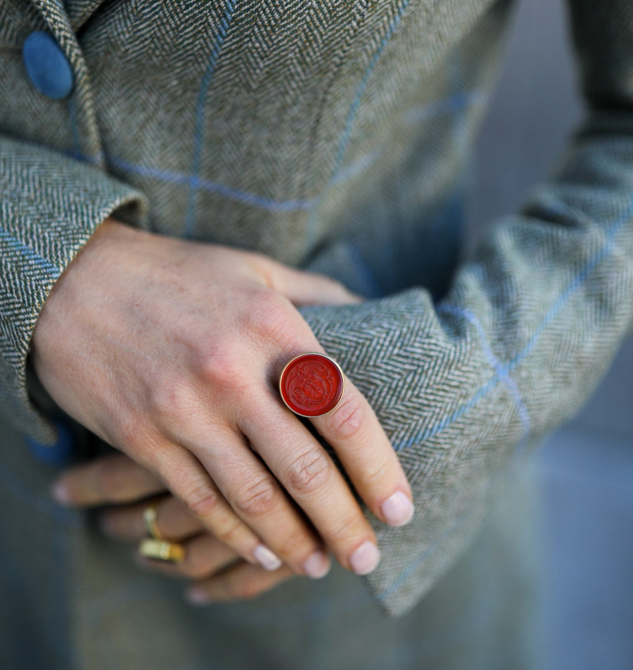 Carnelian Medusa Branch Waiting Ring