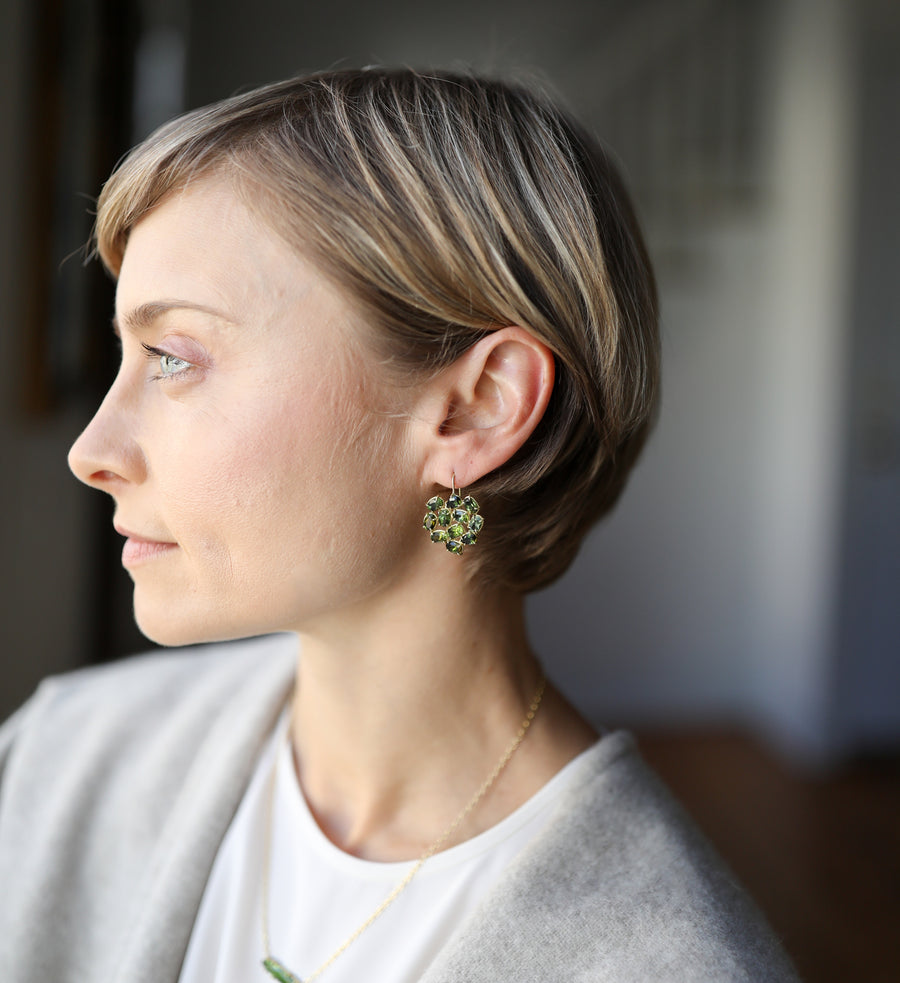 Green Tourmaline Florette Earrings