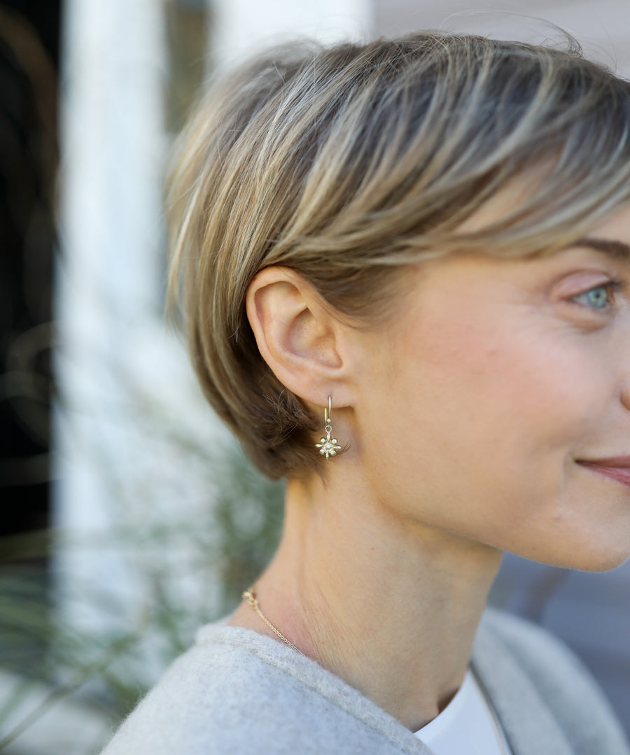 Lily Earrings with Diamonds