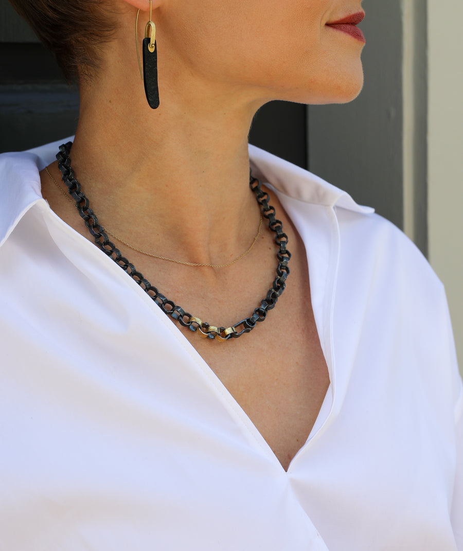 Hammered Chain Link Necklace