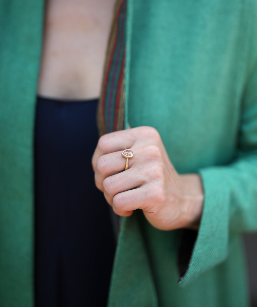 Tangerine Teardrop Diamond Ring